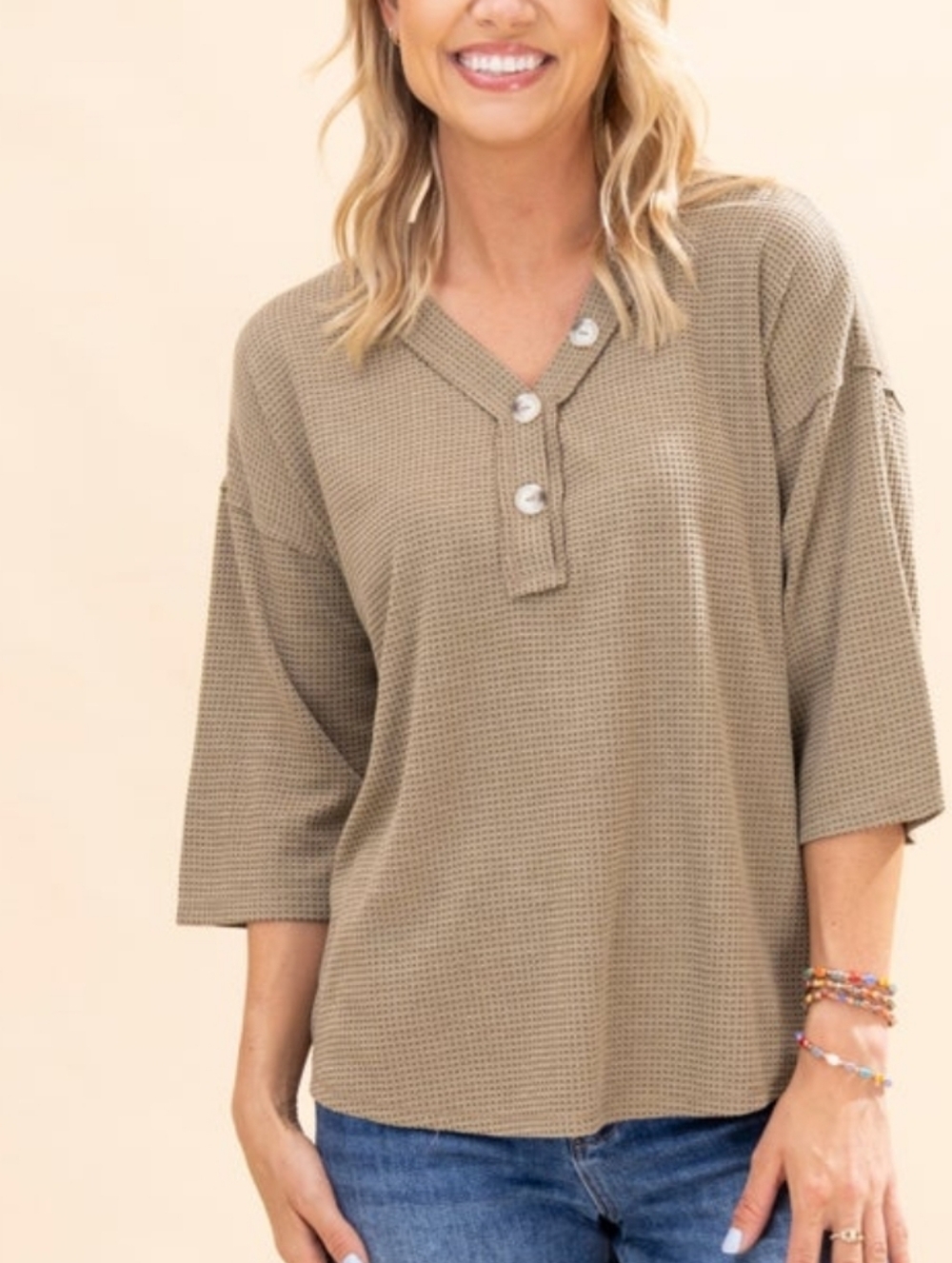 Boutique Waffle Knit type top
